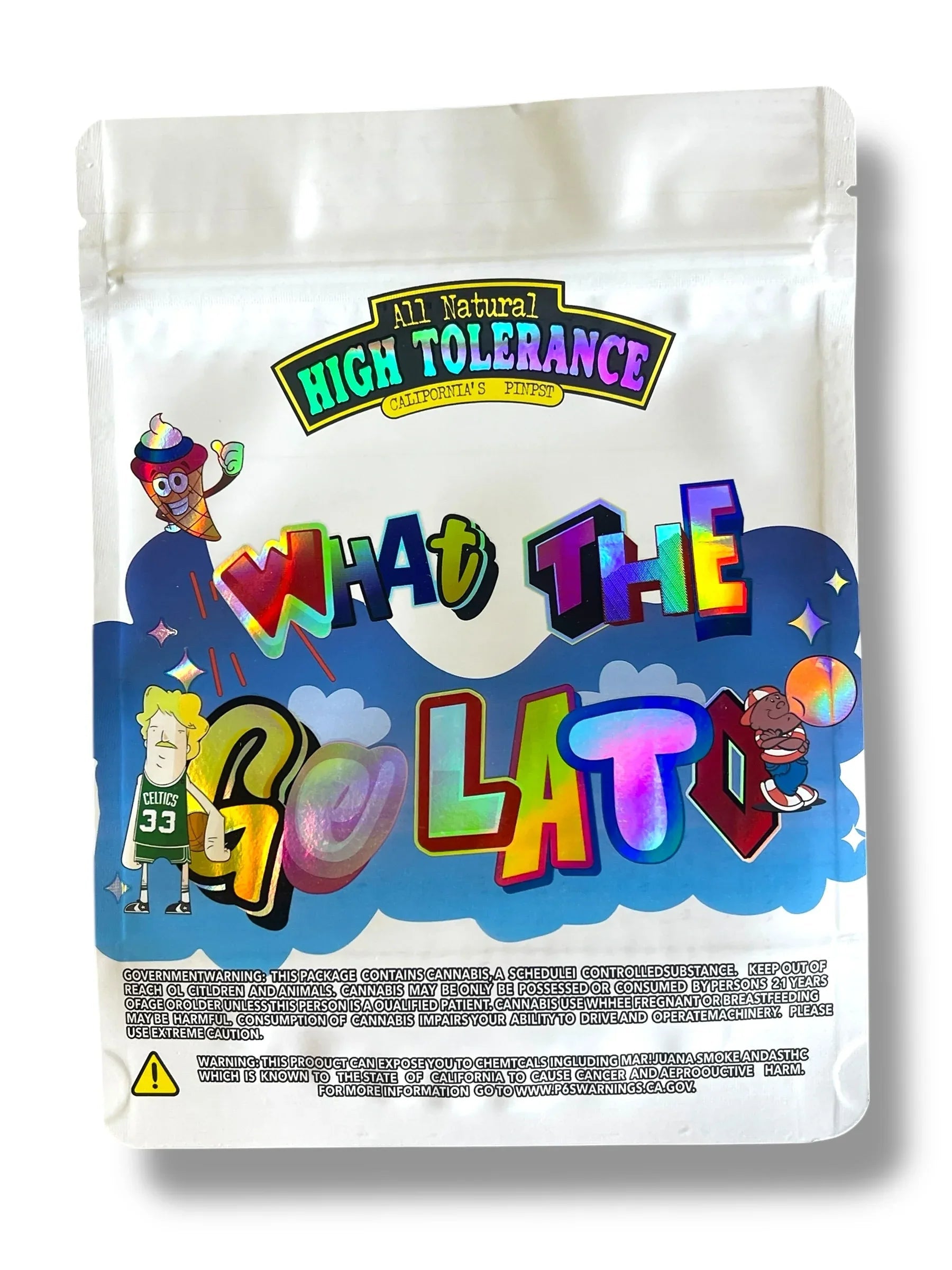 High Tolerance What The Gelato 1 OZ 28G empty Mylar bag 1 ounce (50 Count) - Black Unicorn Hub