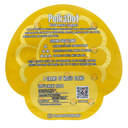 Polkadot Gummies Banana Mylar bags 3.5g (Empty Bag-Packaging only)