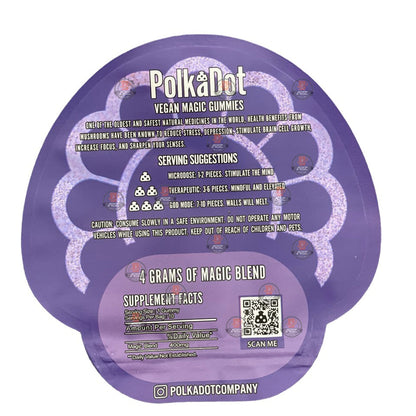 Polkadot Gummies Grape Mylar bags 3.5g (Empty Bag-Packaging only)
