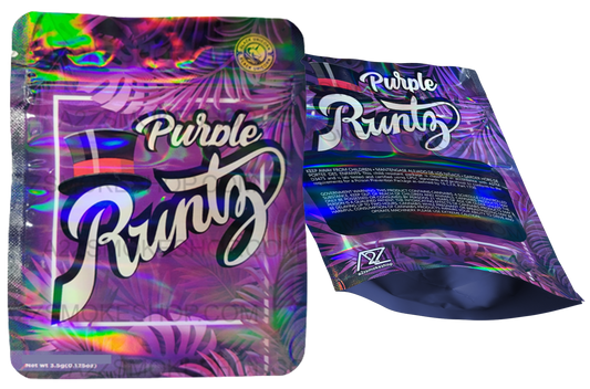 Black Unicorn Purple Holographic Mylar bag 3.5g