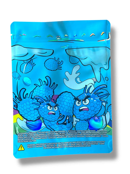 Blue Raspberry Zour Punch 1 OZ 28G empty Mylar bag 1 ounce (50 Count) - Black Unicorn Hub