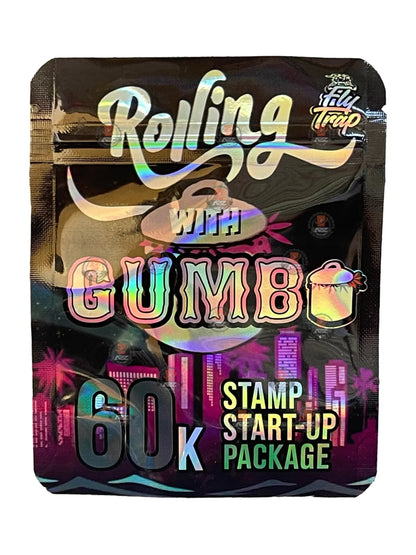 Rolling with Gumbo 3.5g Mylar Bag Holographic - Black Unicorn Hub