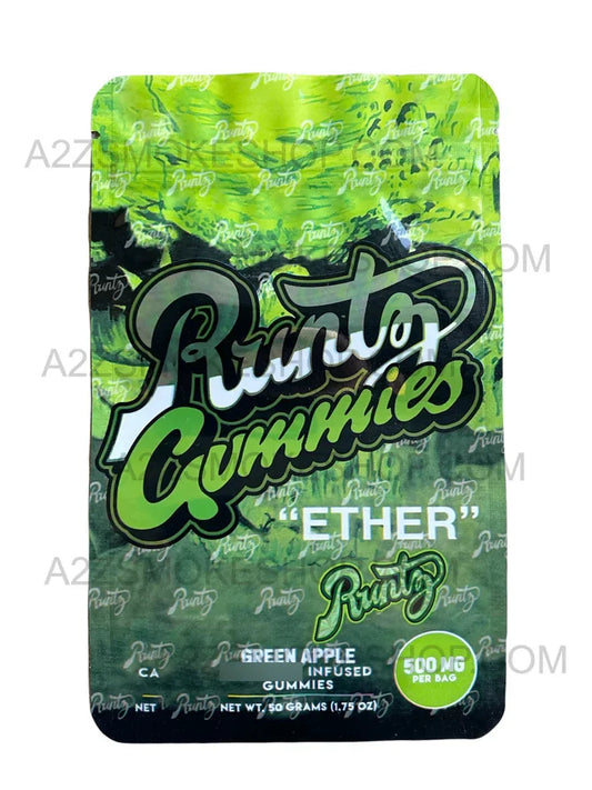 Gummies - Ether Green Apple 500mg Mylar Bag Packaging Only - Black Unicorn Hub