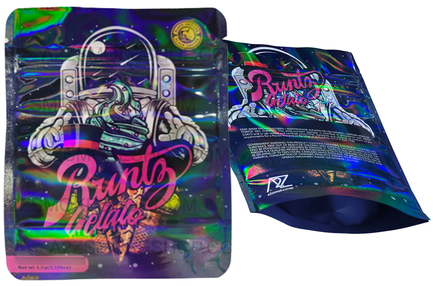 Black Unicorn Gelato Holographic Mylar bag 3.5g