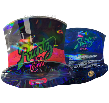 Black Unicorn Ice Cream cut out Holographic Mylar bag 3.5g