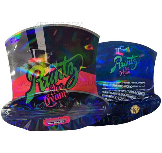 Black Unicorn Ice Cream cut out Holographic Mylar bag 3.5g