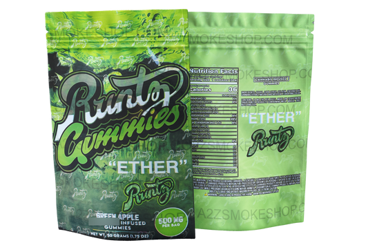 Gummies - Ether Green Apple 500mg  Mylar Bag Packaging Only