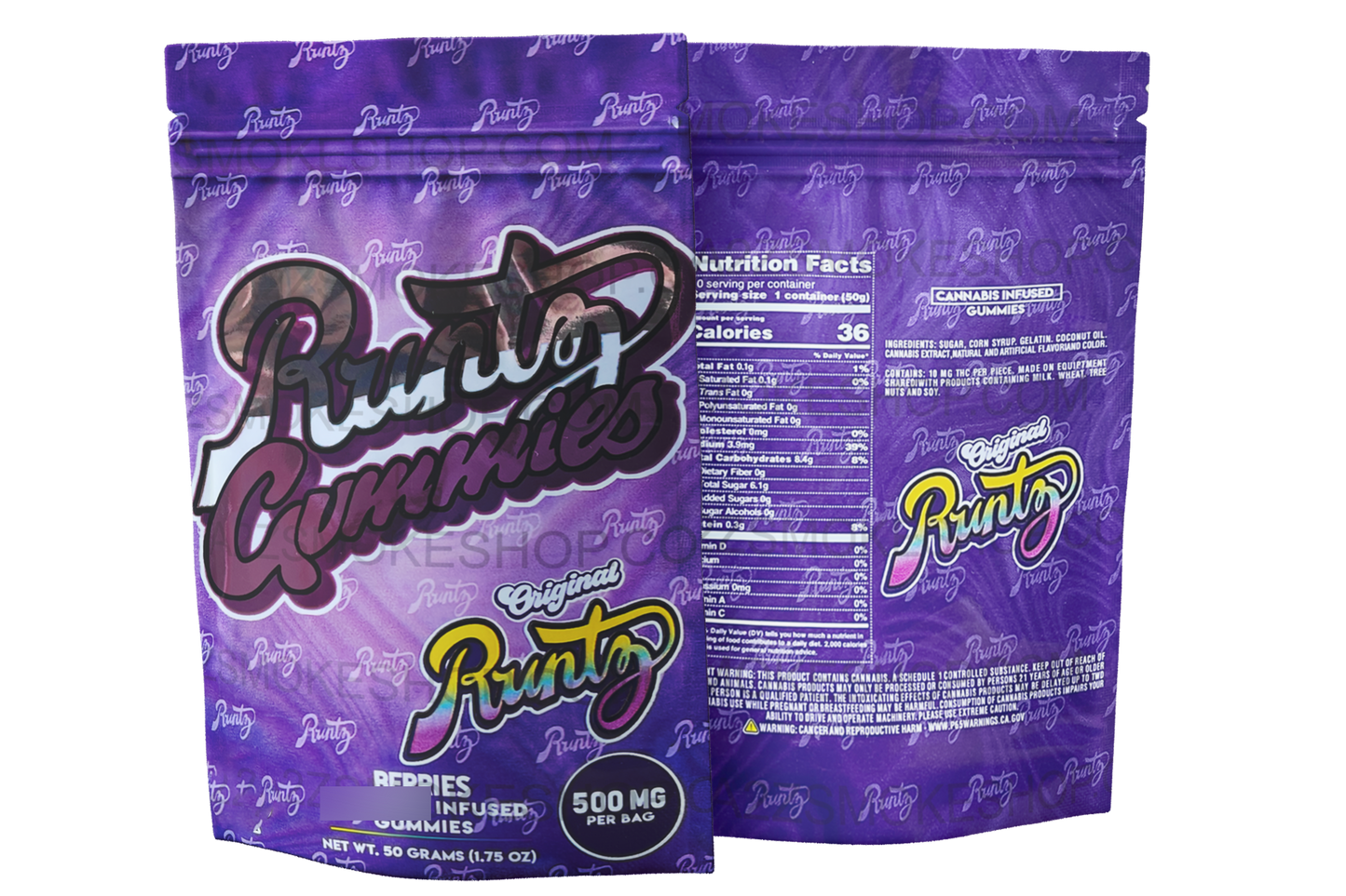 Gummies - Purple  Berries 500mg  Mylar Bag Packaging ONLY Does not include gummies