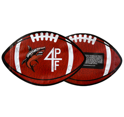 Football Sharklato cut out Mylar zip lock bag 3.5G