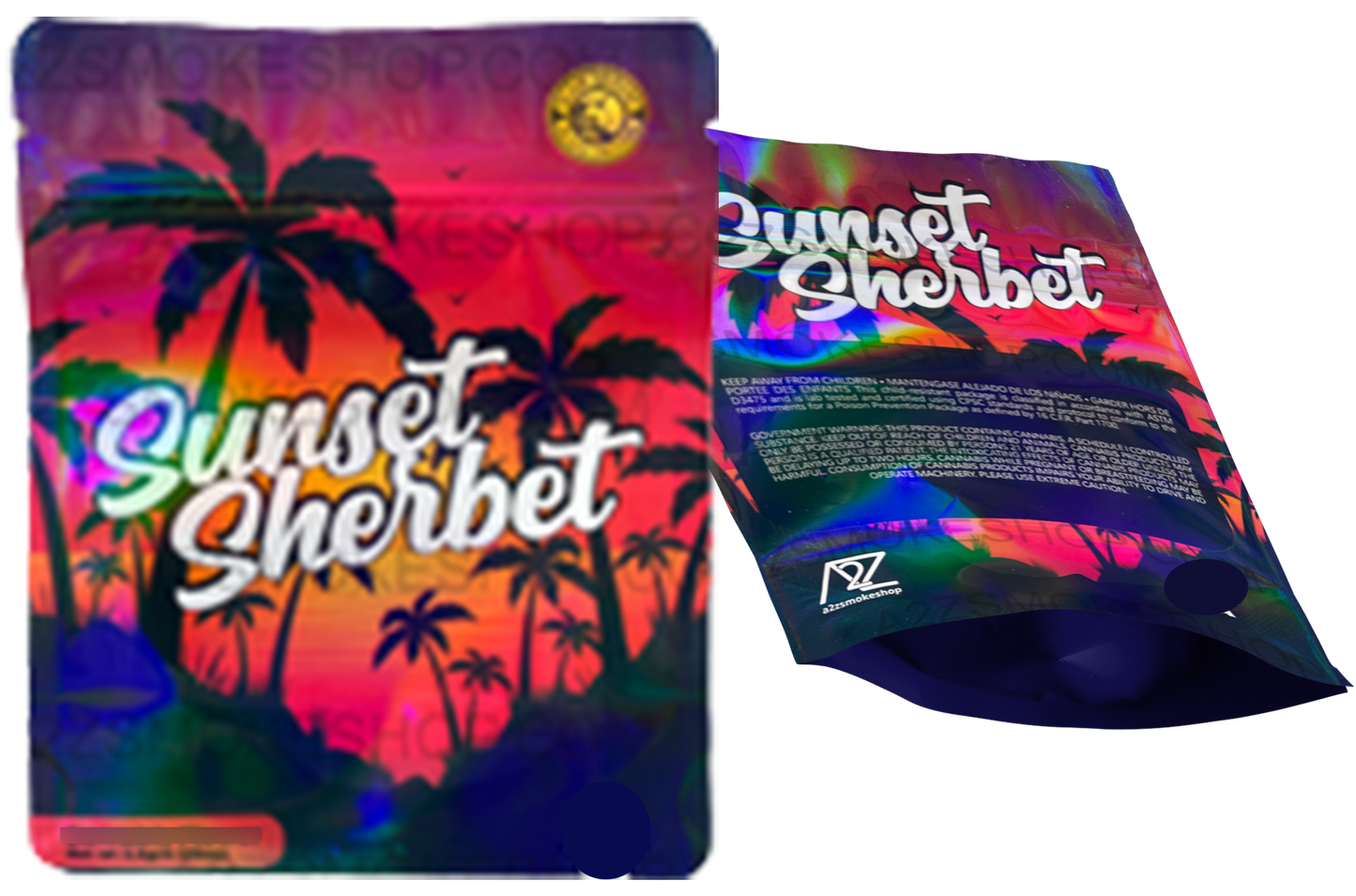 Black Unicorn-Sunset Sherbert Holographic Mylar bag 3.5g