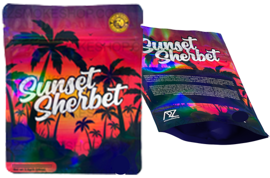 Black Unicorn-Sunset Sherbert Holographic Mylar bag 3.5g