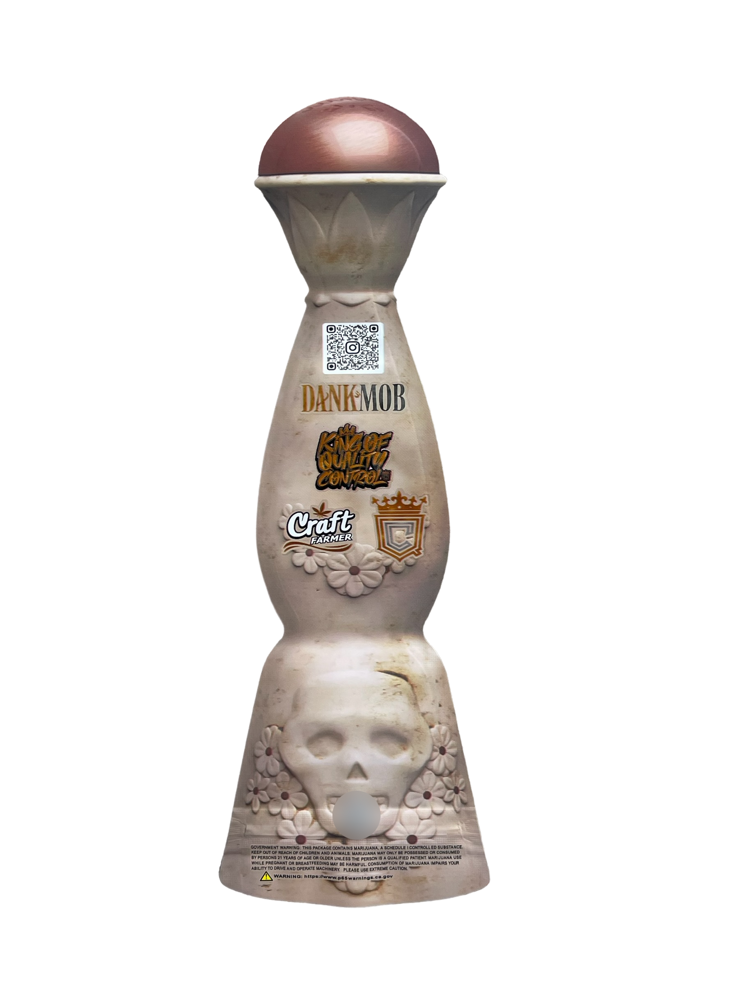 Dank Mob Taquila Bottle 3.5g Mylar Bag Cut Out-Holographic 2