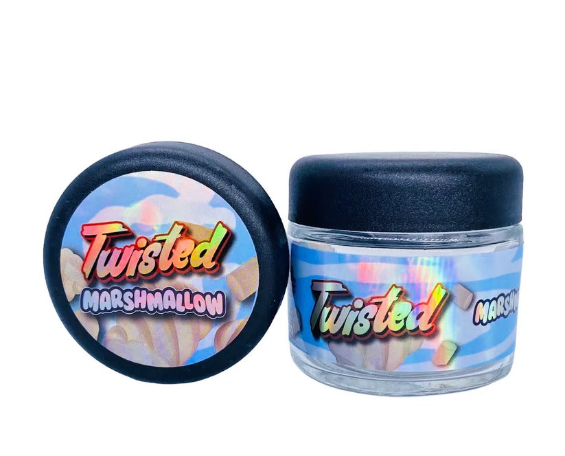 Twisted Marshmallow Sprinklez 3.5g Glass Jars with Holographic Stickers