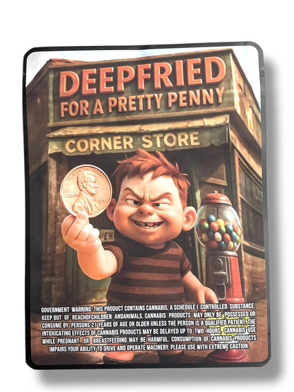 Deep Fried For A Pretty Penny Sticker Bag 1 OZ 28G empty Mylar bag 1-ounce