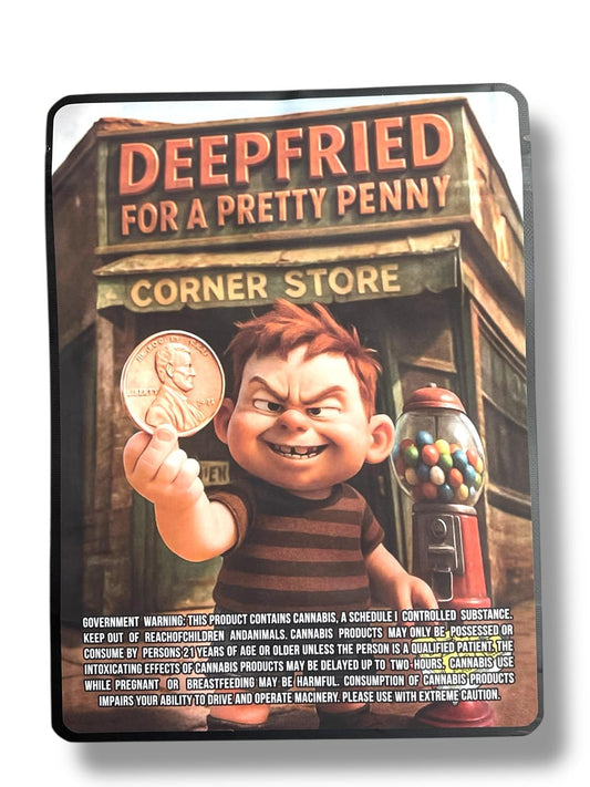 Deep Fried For A Pretty Penny Sticker Bag 1 OZ 28G empty Mylar bag 1-ounce