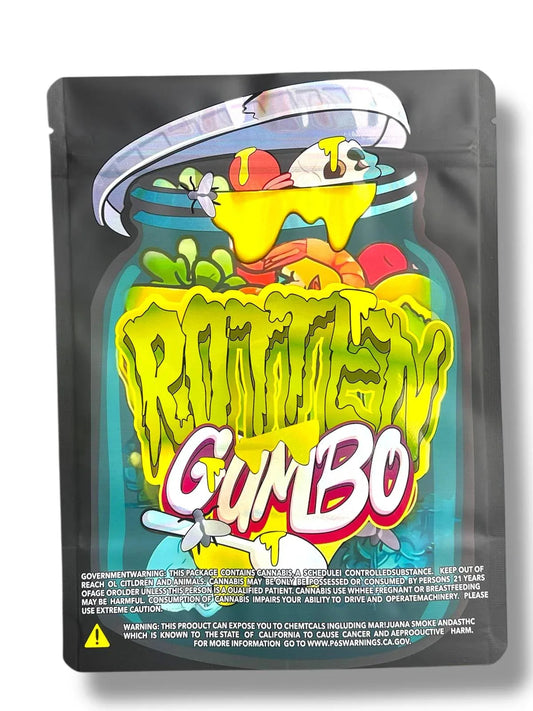 Rotten Gumbo 1 OZ 28G empty Mylar bag 1-ounce (50 Count) - Black Unicorn Hub