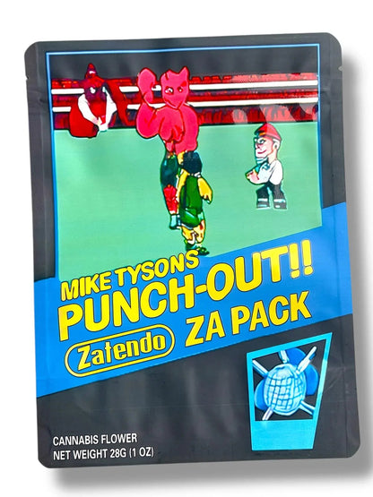 Mike Tyson Punch Out ZA Pack 1 OZ 28G empty Mylar bag 1-ounce (50 Count) Zatendo - Black Unicorn Hub