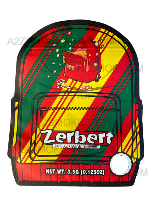 Backpack Boyz Zerbert cut out Mylar zip lock bag 3.5G