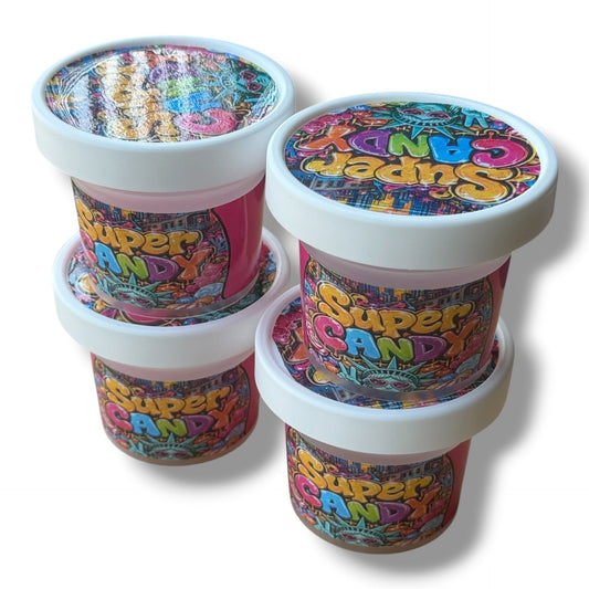 Super Candy Ice Cream Style 3.5G Plastic Jars with Display Boxes – Packaging Only