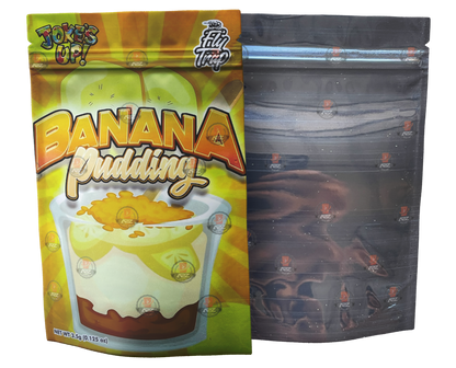 Jokes Up Banana Pudding Mylar bag 3.5g Smell Proof Airtight Mylar Bag- Packaging Only