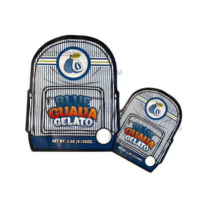 Backpack Boyz Blue Guava Gelato cut out Mylar zip lock bag 3.5G