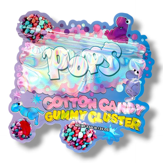 Pops California Cotton Candy Gummy Cluster 3.5g shape bags