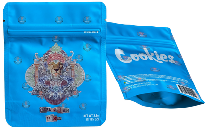 Cookies Cheetah Piss Mylar Bags 3.5 Grams Smell Proof Resealable Bags w/ Holographic Authenticity Stickers