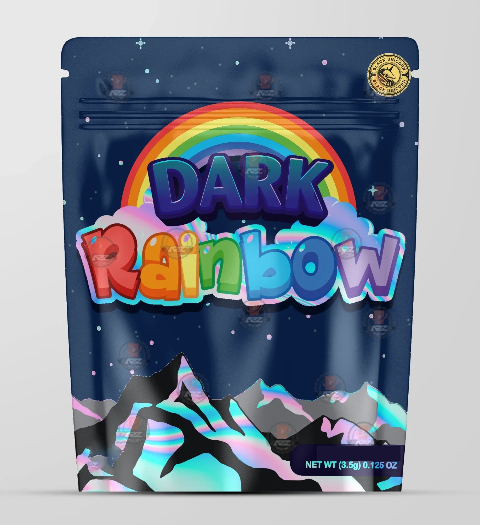 Dark Rainbow Holographic Mylar bag 3.5g - Black Unicorn - Packaging only - Black Unicorn Hub