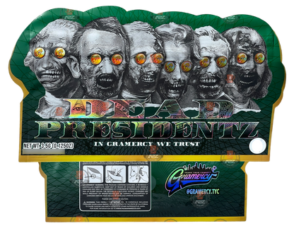 Dead Presidents 3.5g Mylar Bag Cut Out-Holographic President