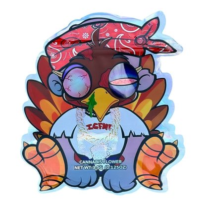 ICFMF Baby Turkey 3.5g Mylar Bags & Boxes with Window High Tolerance