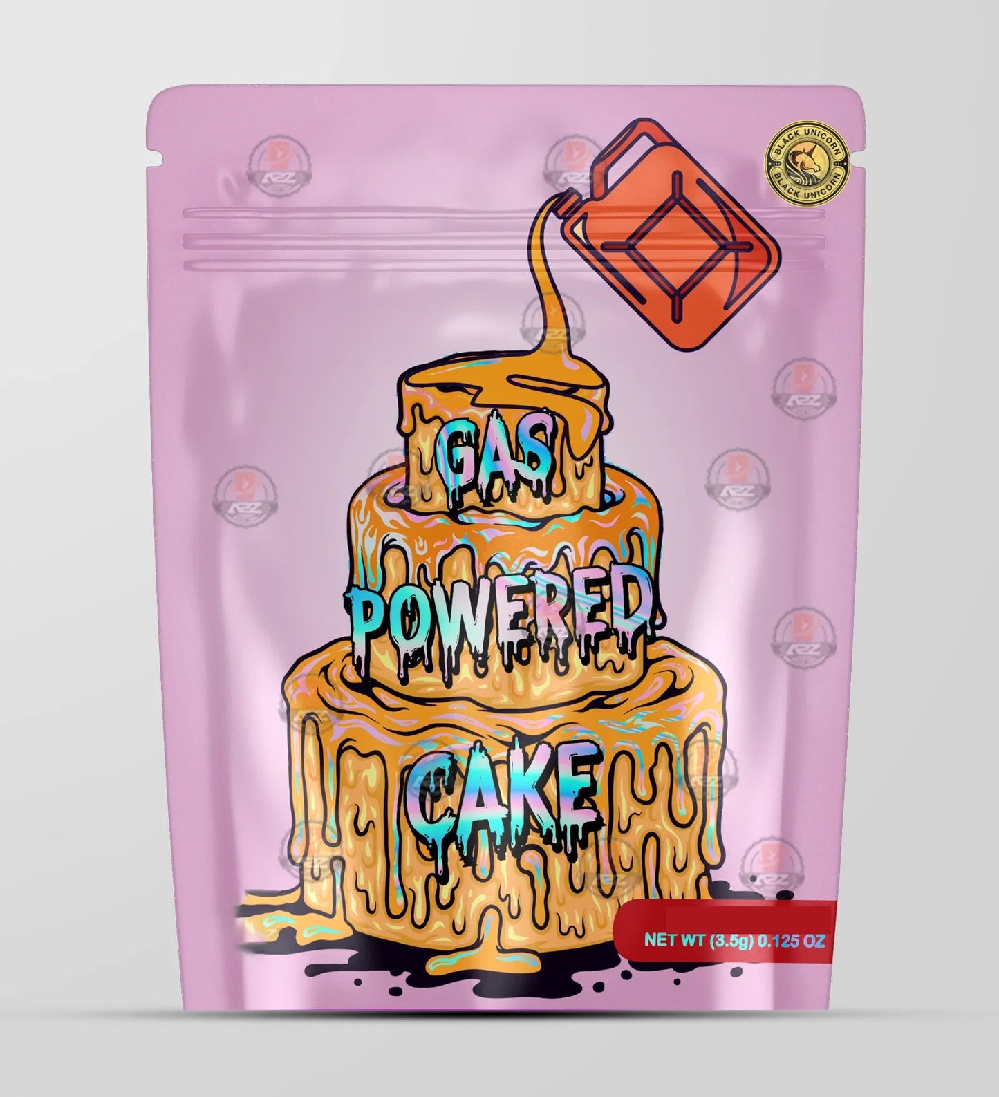 Gas Powered Cake Holographic Mylar bag 3.5g - Black Unicorn - Packaging only - Black Unicorn Hub