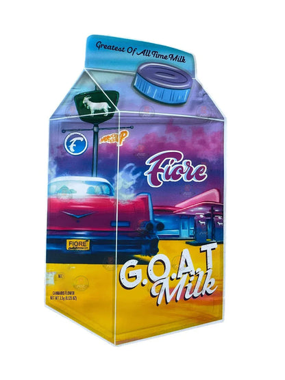 Goat Milk Mylar Bag 3.5g Fiore cut out Glossy - Black Unicorn Hub