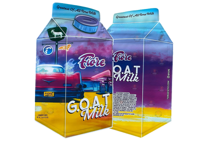 Goat Milk Mylar Bag  3.5g Fiore cut out Glossy