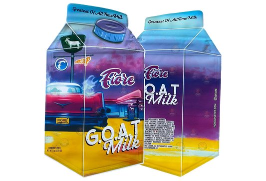Goat Milk Mylar Bag  3.5g Fiore cut out Glossy