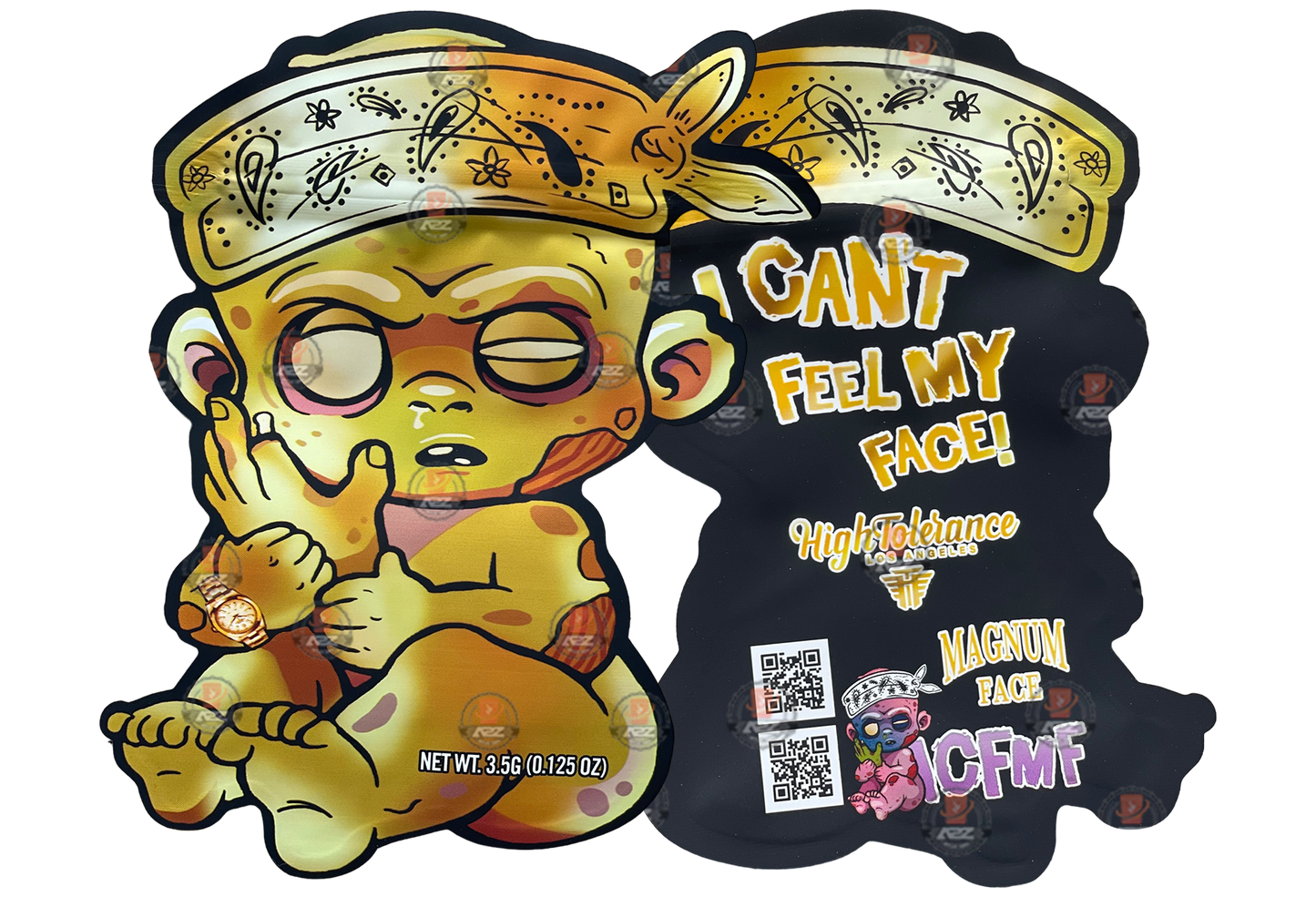 Life is Good Pack Baby I Can't Feel My Face Cut Out Mylar Bags 3.5g High Tolerance ICFMF