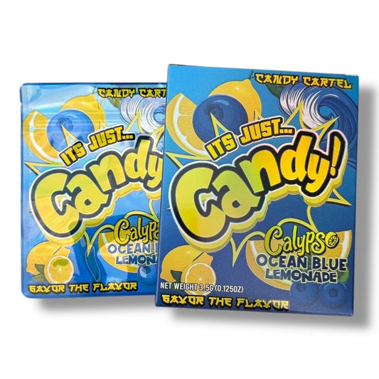 Candy Calypso Ocean Blue Lemonade Mylar Bags with Boxes 3.5g Box Packaging Candy Cartel
