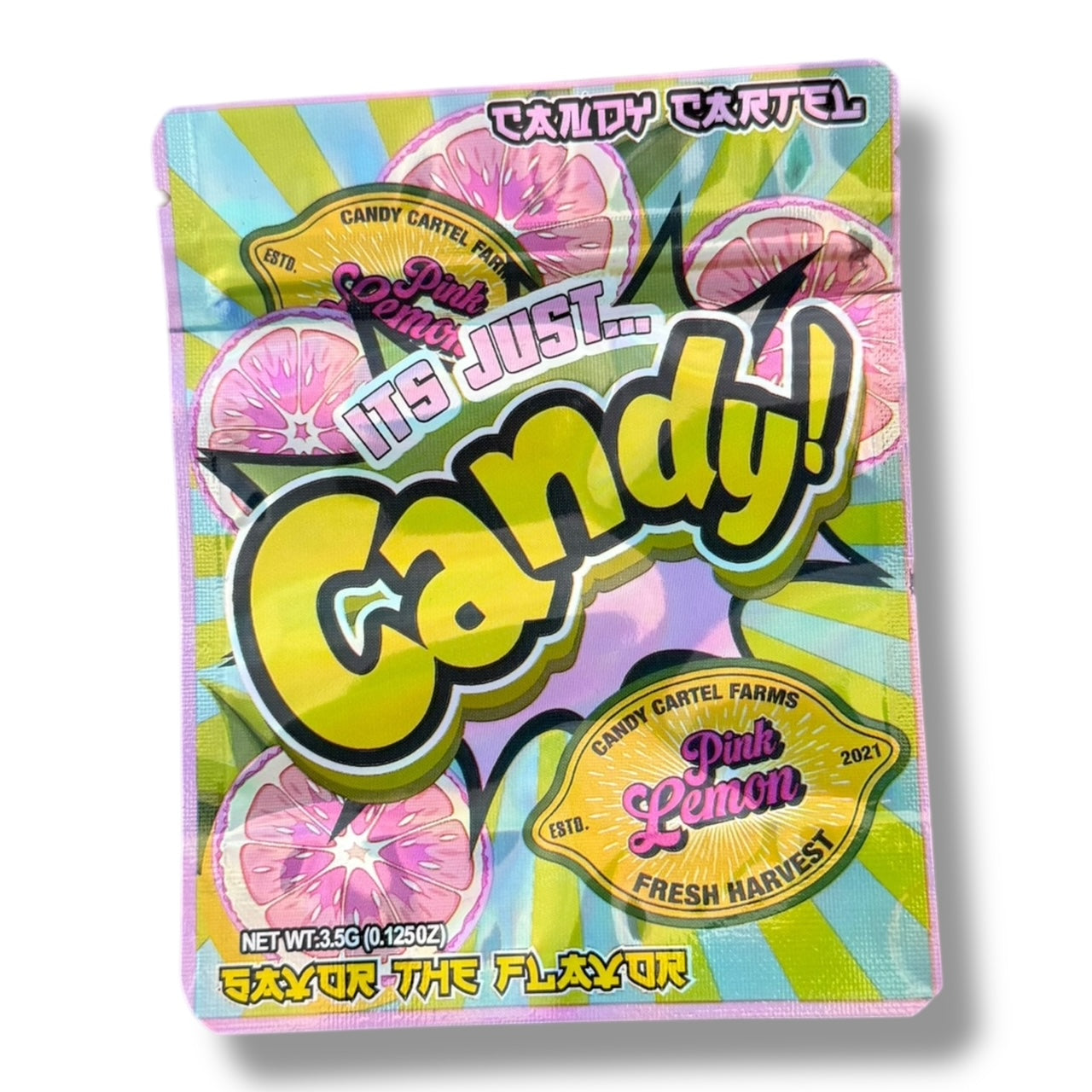 Candy Pink Lemon Mylar Bags with Boxes 3.5g Box Packaging Candy Cartel