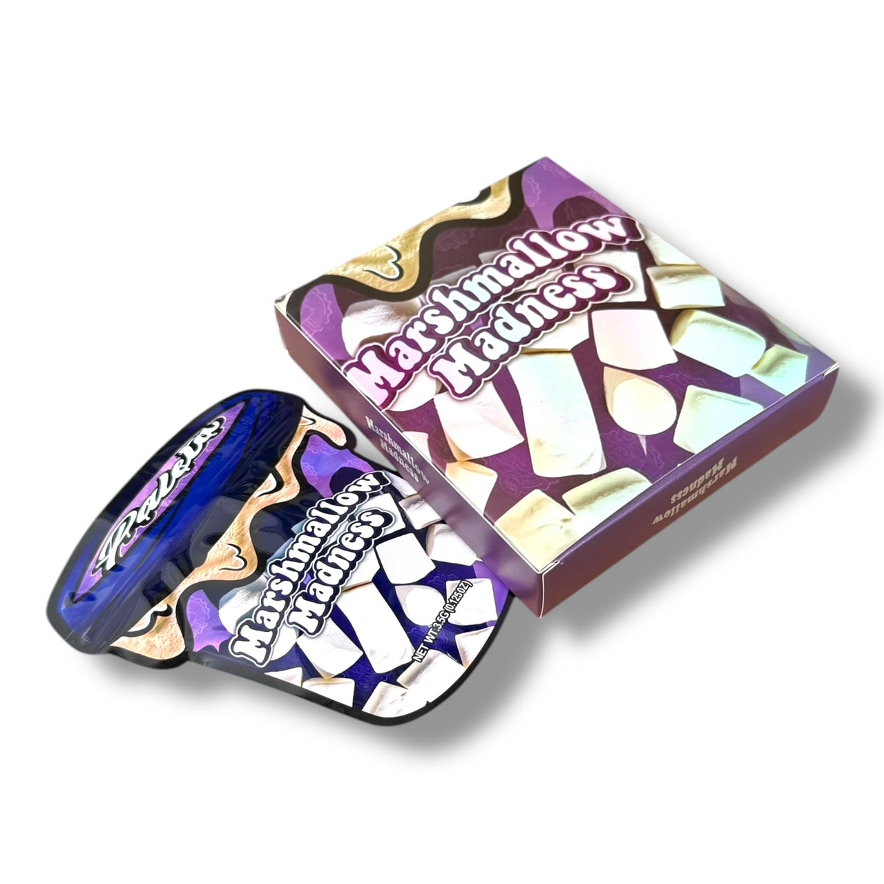 Marshmallow Madness Mylar Bags with Boxes 3.5g Box Packaging