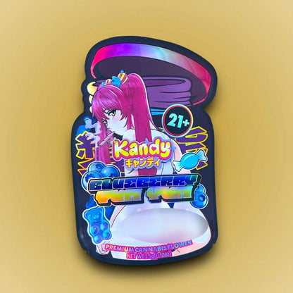 Kandy Blueberry Yum Yum 3.5G Mylar Bags Holographic cut out - Black Unicorn Hub