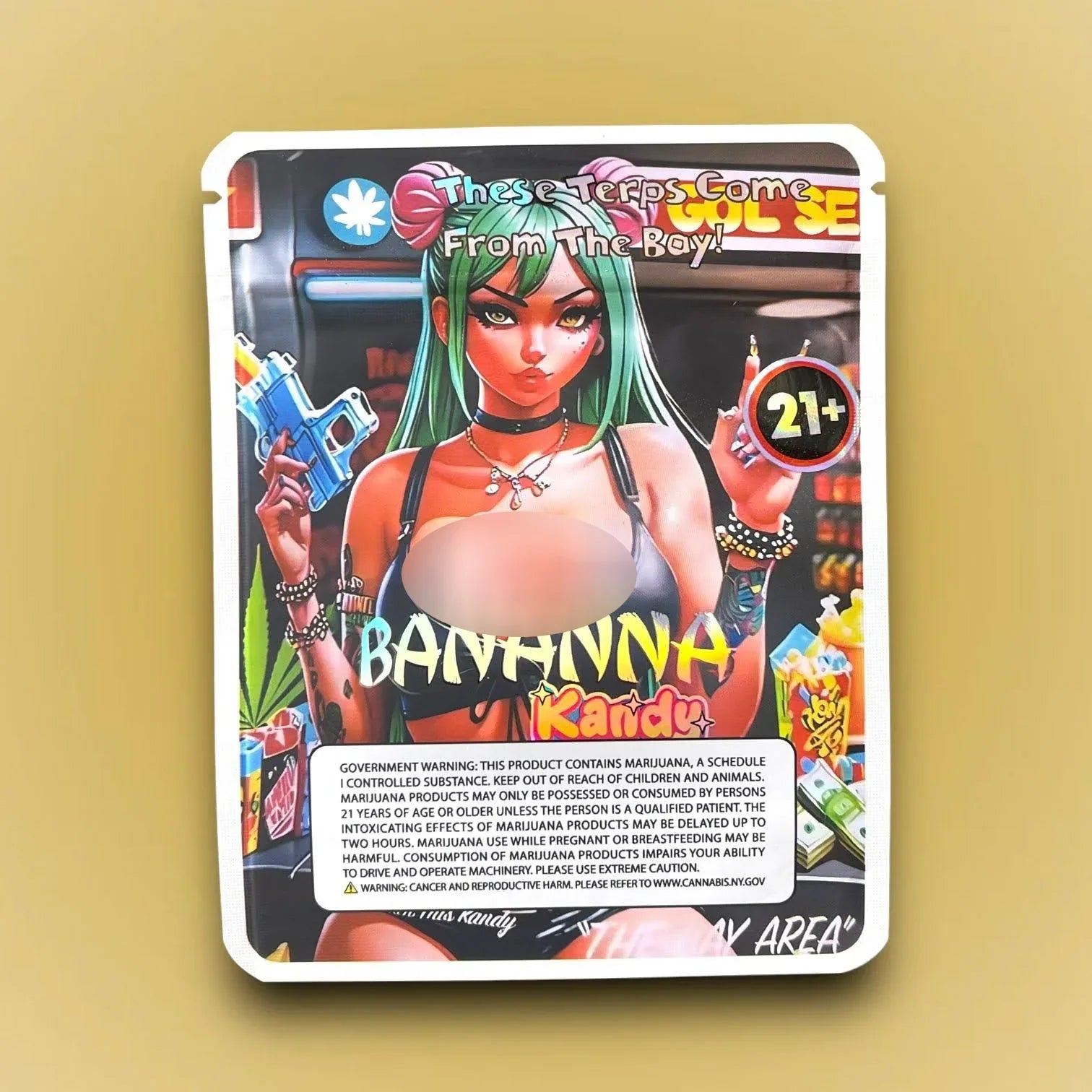 Bananna Kandy 3.5G Mylar Bags Holographic Banana - Black Unicorn Hub