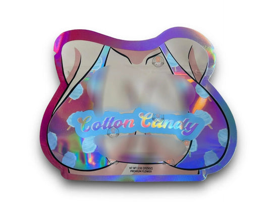 Cotton Candy 3.5G Mylar Bags Holographic cut out - Black Unicorn Hub