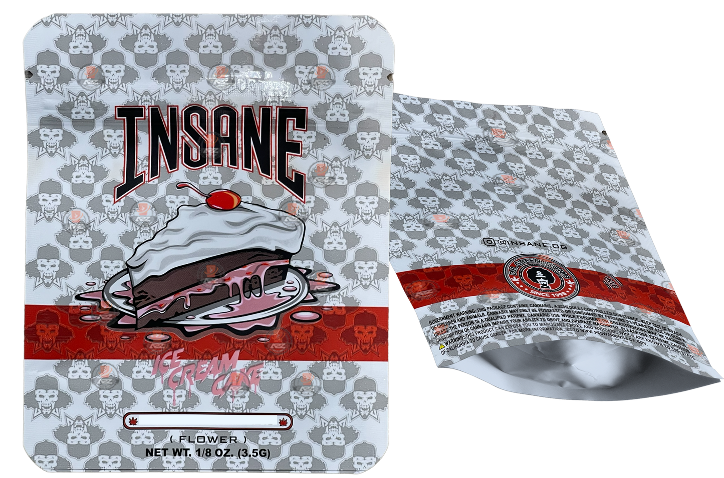 Insane Ice Cream Cake Mylar zip lock bag 3.5G