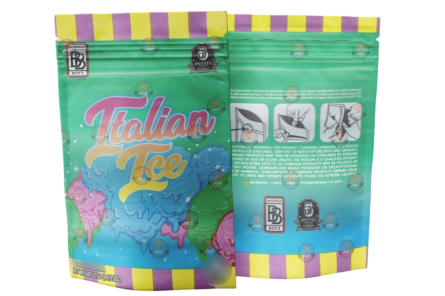Backpack Boyz Italian Ice Mylar Bags 3.5g