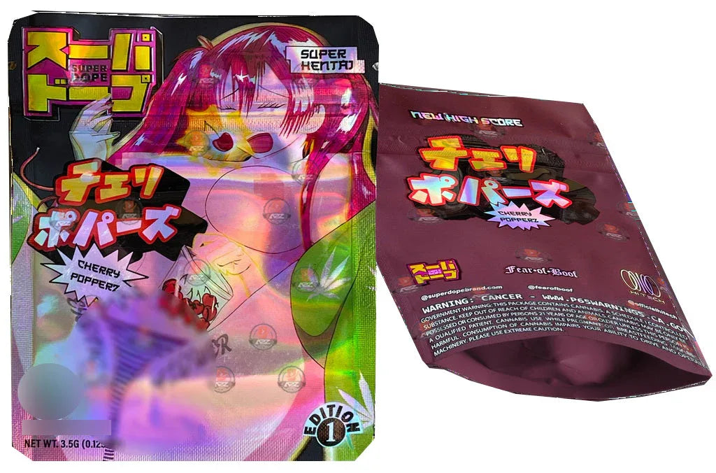 Super Dope - Cherry Popperz 3.5g Mylar Bag - Black Unicorn Hub