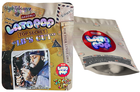 LB'S CUT Top Secret 3.5g Mylar bag High Tolerance-Jokes up- Lato Pop Collab