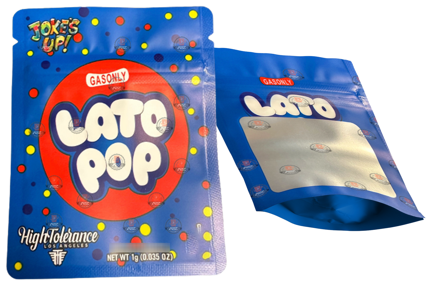 Jokes Up Lato Pop 1 Gram Mylar bags with window-Packaging Only
