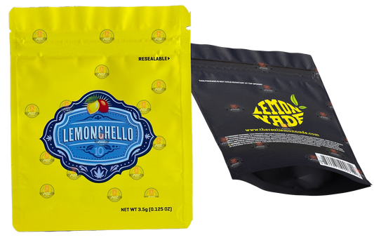 Cookies Lemonchello Mylar Bags 3.5 Grams Smell Proof Resealable Bags w/ Holographic Authenticity Stickers )