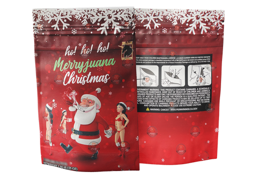 Black Unicorn -Santa Claus HO HO HO Merry Christmas Merry Juana  Mylar bag 3.5g  For Flower