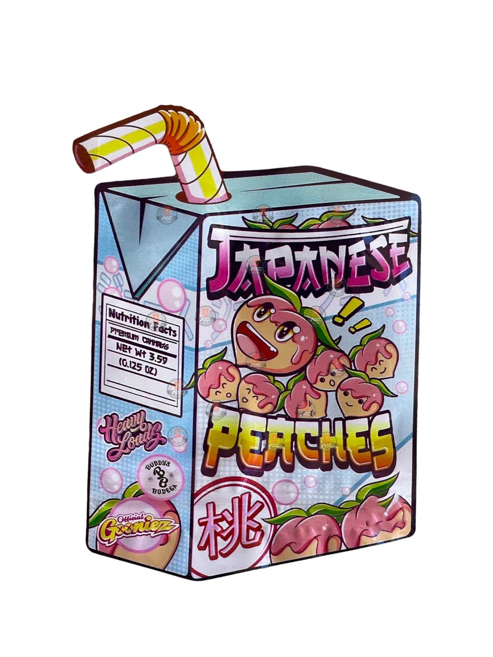 Japanese Peaches cut out Mylar zip lock bag 3.5G - Black Unicorn Hub