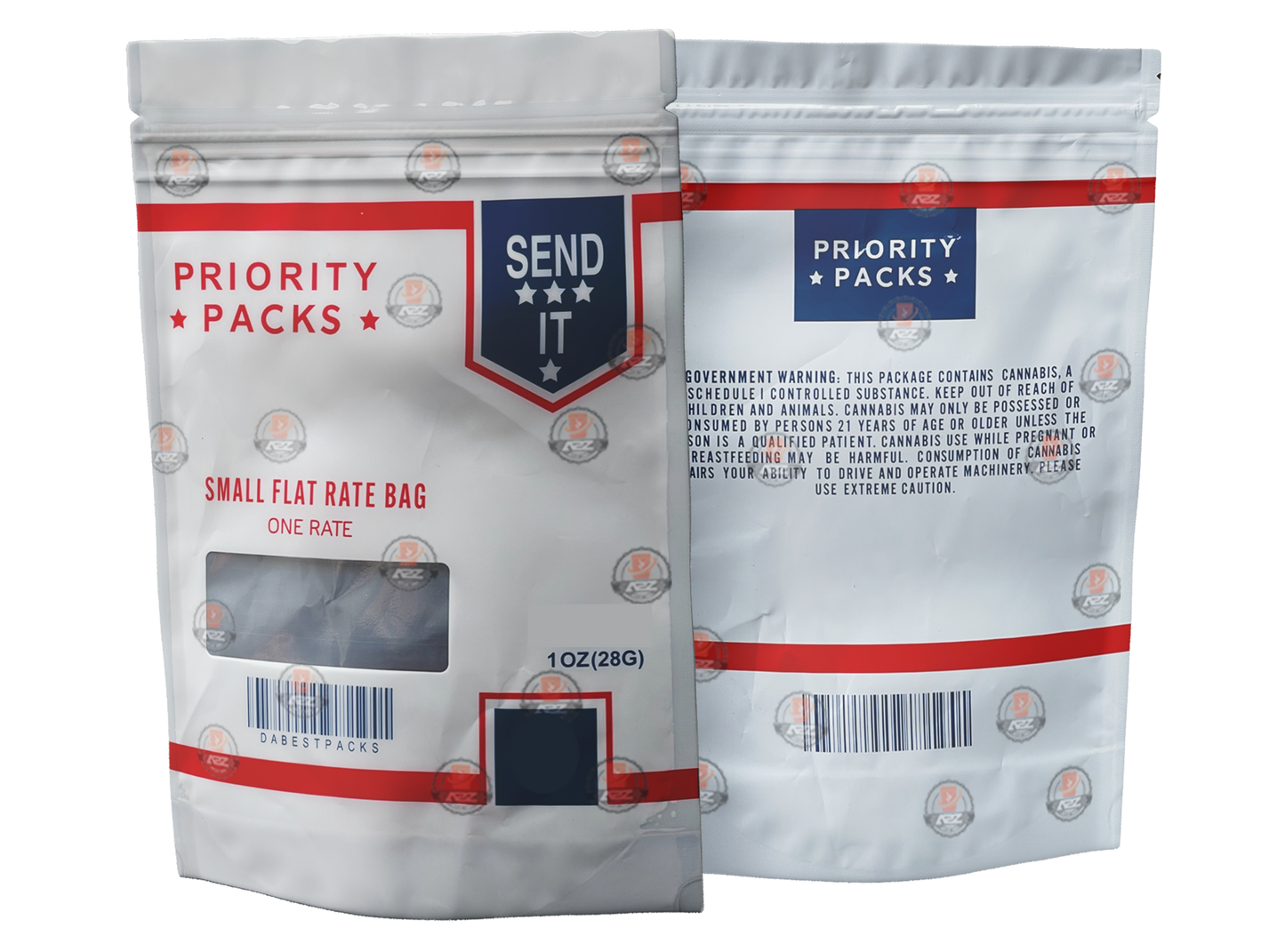 Priority Packs Combo Mylar Bags 1 lb + 50 oz + 100 3.5g + 100 g